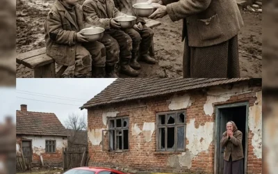 Une femme pauvre avait jadis fait preuve de bonté envers trois orphelins en leur offrant une soupe chaude. Vingt ans plus tard, trois voitures de luxe s’arrêtèrent devant sa tente – et ce qui se produisit ensuite stupéfia tout le monde.