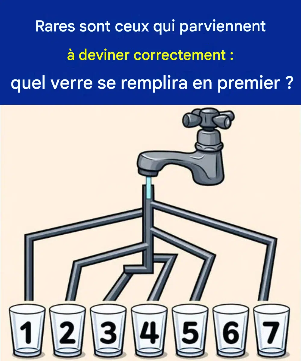Casse-tête : Quel verre sera rempli en premier ? 7 verres