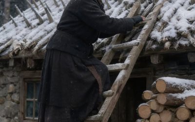 Une vieille dame a passé tout l’été et l’automne à fixer des piquets de bois pointus sur son toit. Ses voisins étaient persuadés qu’elle avait perdu la raison… jusqu’à l’arrivée de l’hiver.