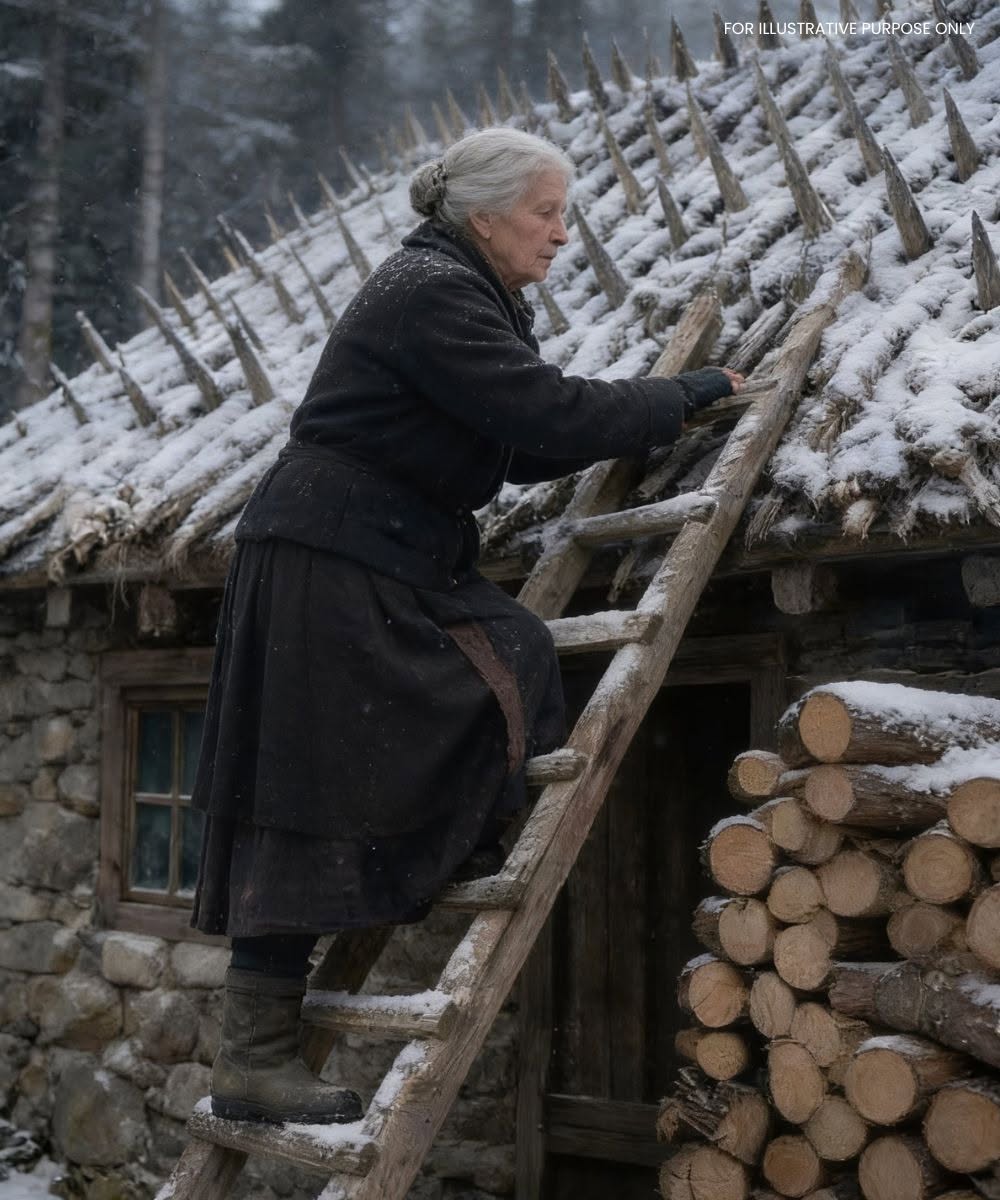Une vieille dame a passé tout l’été et l’automne à fixer des piquets de bois pointus sur son toit. Ses voisins étaient persuadés qu’elle avait perdu la raison… jusqu’à l’arrivée de l’hiver.