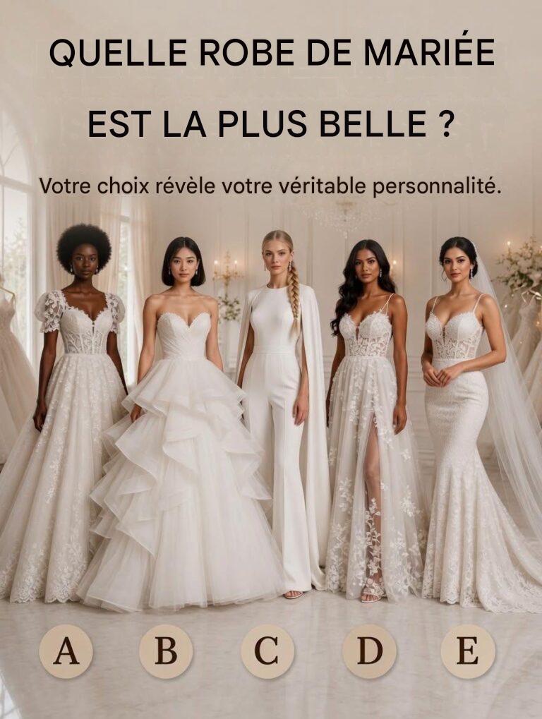 Choisissez votre robe de mariée et découvrez ce qu’elle peut révéler de votre personnalité.