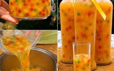 Boisson à la gelée de fruits maison colorée