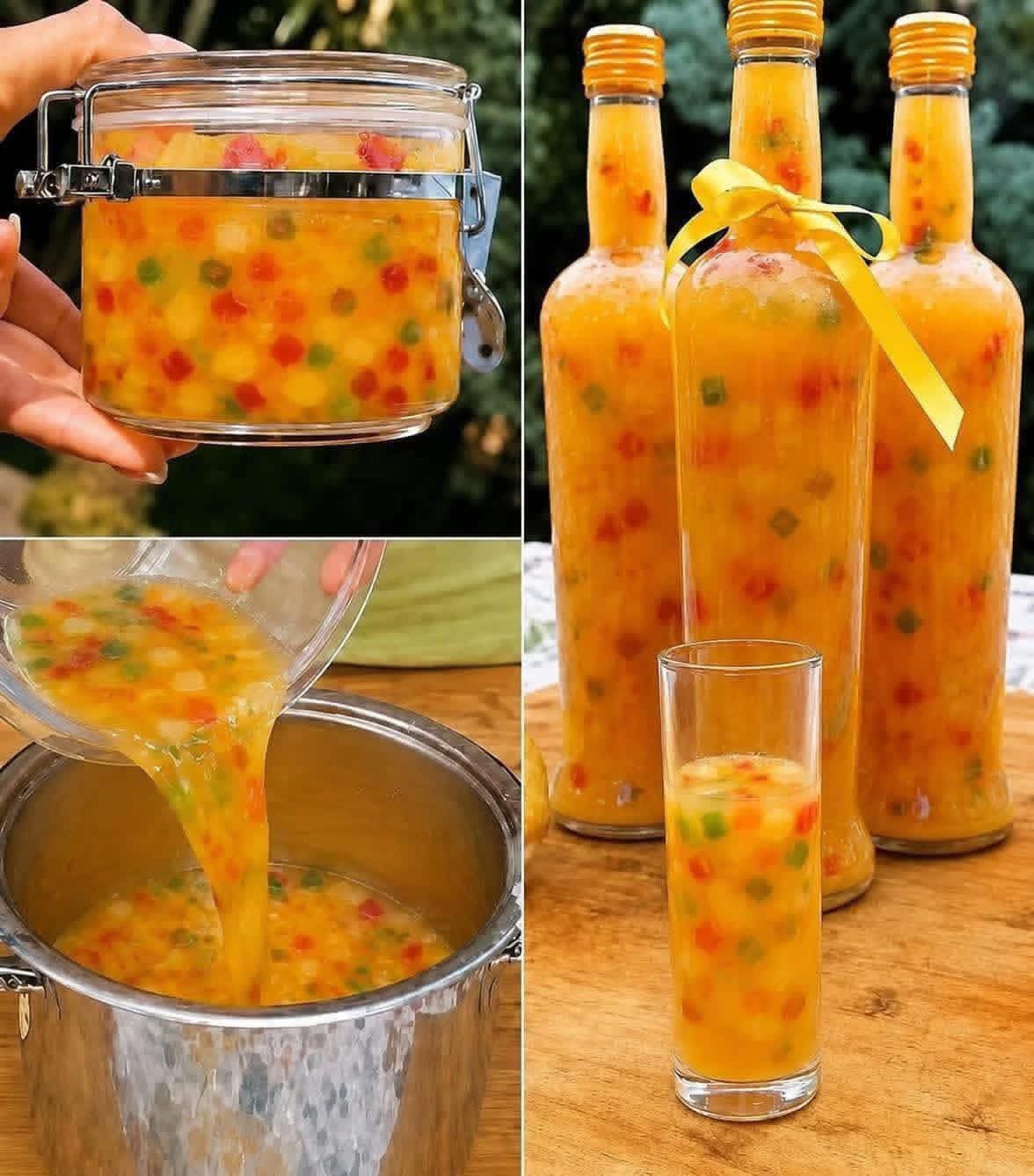 Boisson à la gelée de fruits maison colorée