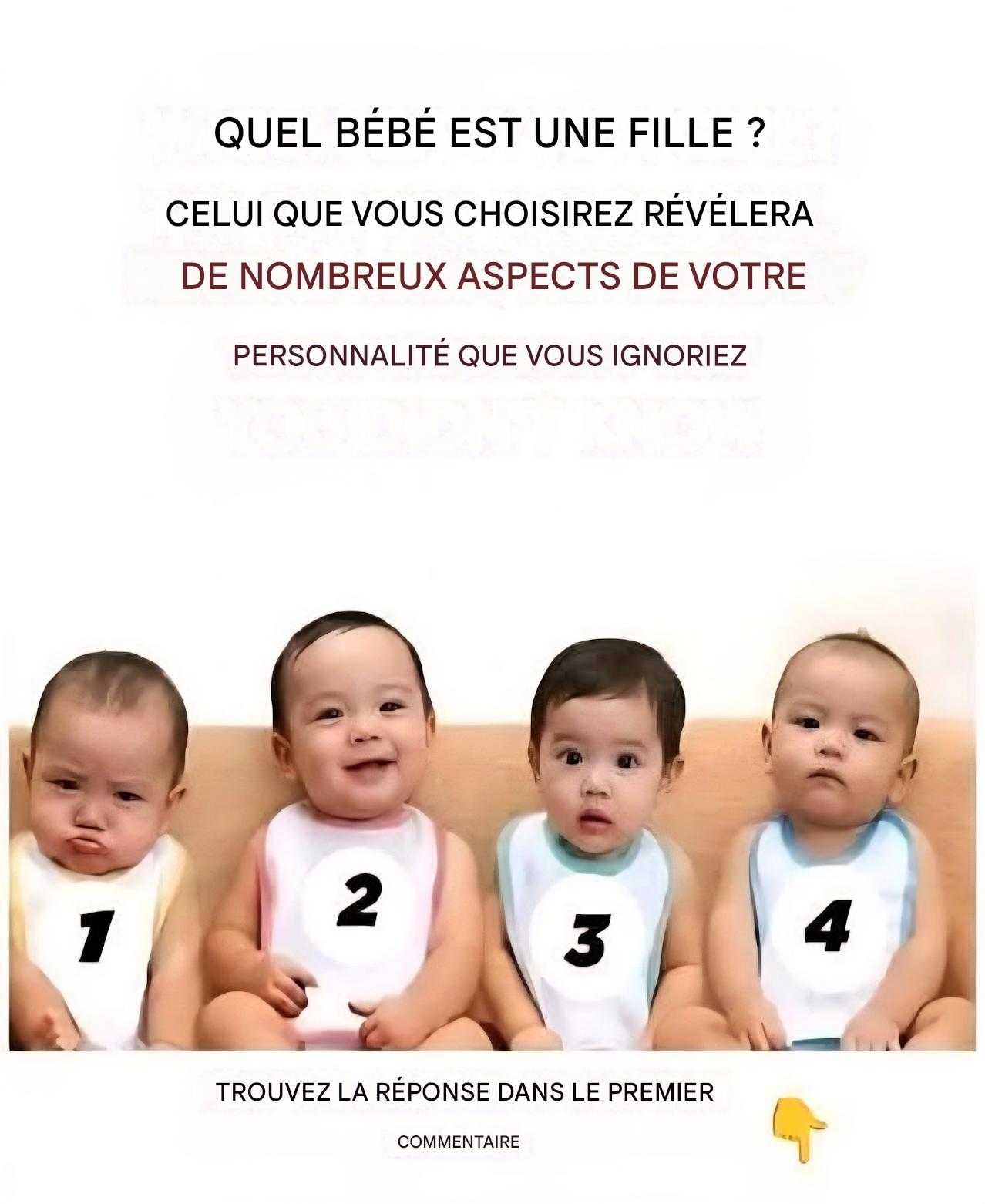 Test psychologique : Lequel de ces quatre bébés est une petite fille ? En savoir plus