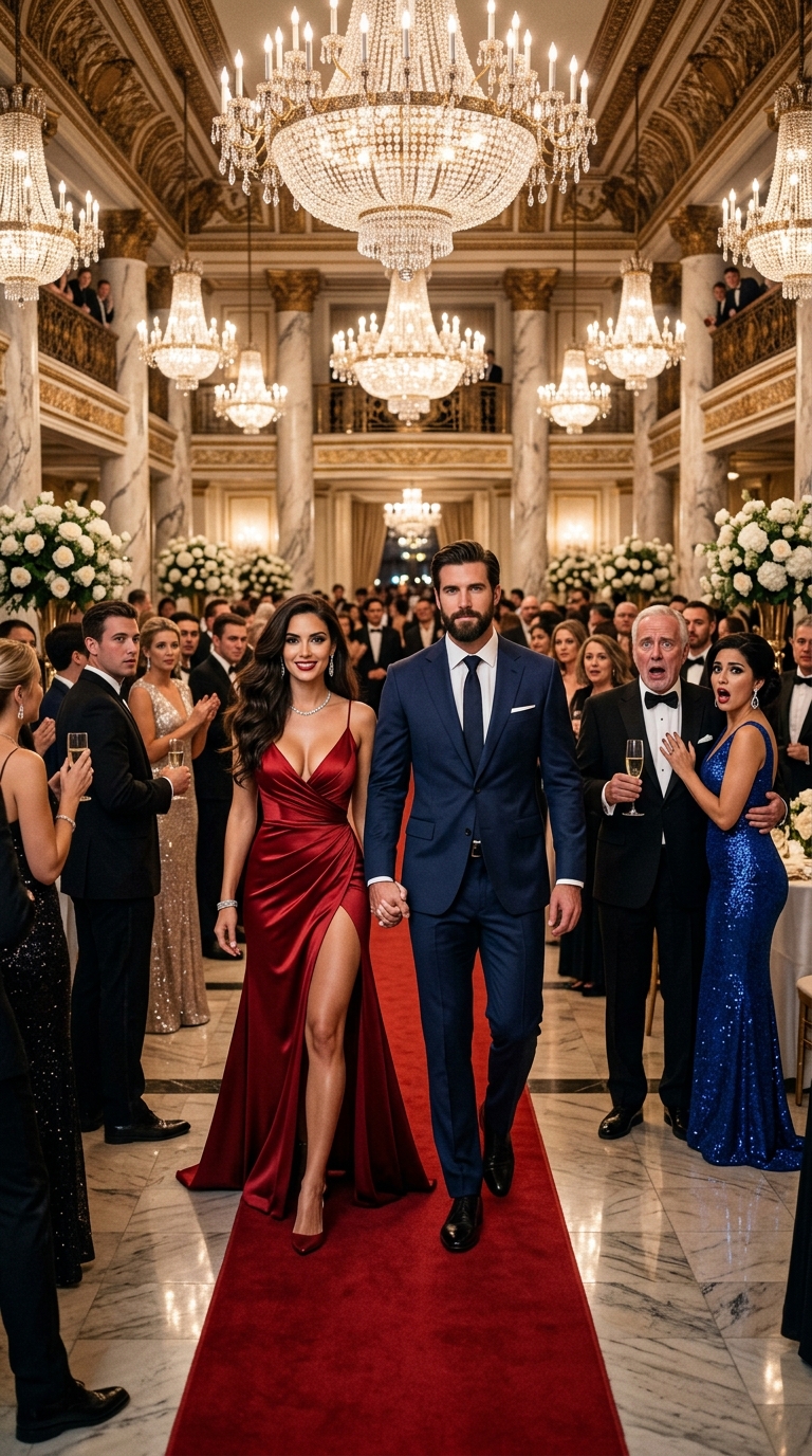 Elle est entrée au gala vêtue d’une robe rouge, tenant la main d’un autre homme… et son mari a paniqué lorsque la vérité a soudainement anéanti des années de mensonges.