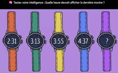 Testez votre intelligence : Quelle heure devrait afficher la dernière montre ?