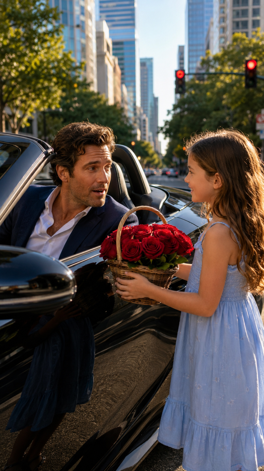Une petite fille m’a vendu une rose, puis m’a dit : « Mon père nous a abandonnées. » Quelques instants plus tard, j’ai compris qu’elle était ma fille.