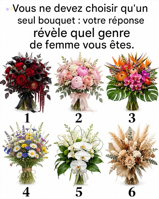 Vous ne devez choisir qu’un seul bouquet : votre choix révèle quel genre de femme vous êtes